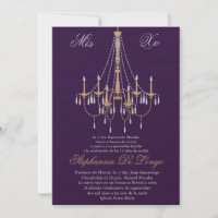 5x7 Chandelier Quinceanera Birthday Invitation