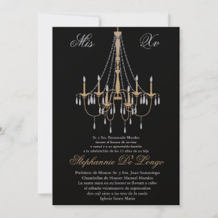 5x7 Chandelier Quinceanera Birthday Invitation
