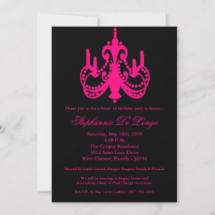 5x7 chandelier sweet 16 Birthday Part Invitation