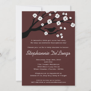 5x7 Cherry Blossom Tree Baby Shower Invitation