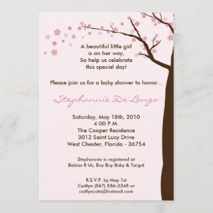 5x7 Cherry Blossom Tree Baby Shower Invitation