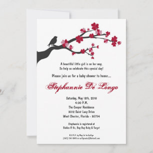 5x7 Cherry Blossom Tree Baby Shower Invitation