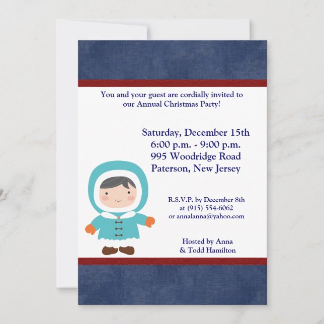 5x7 Christmas Kids Invitation (Front)