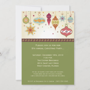 5x7 Christmas Ornaments Christmas Invitation
