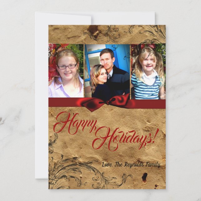 5x7 Christmas Paper Sack Vintage Old PHOTO Card (Front)