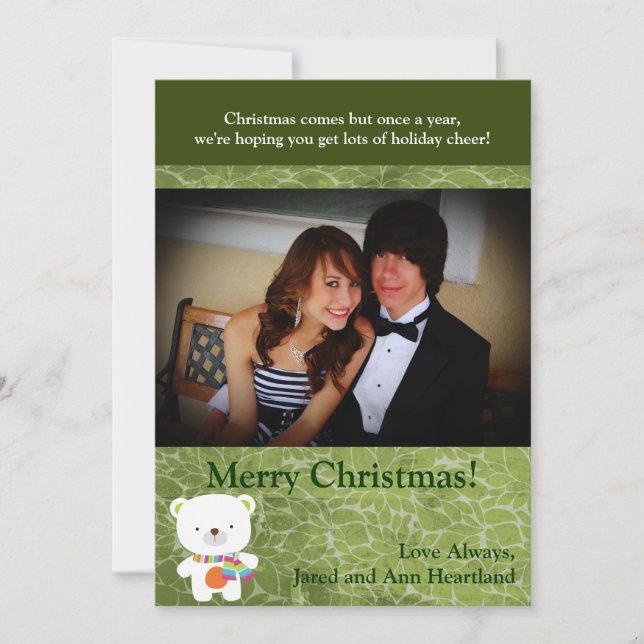 5x7 Christmas Polar Bear Invitation (Front)