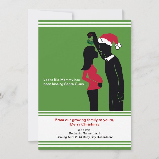 5x7 Christmas Pregnancy Announcement Cards - Mummy (Front)