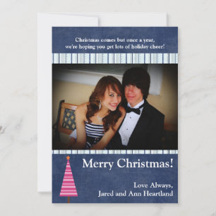 5x7 Christmas Tree Pink Orange Invitation