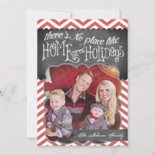 5x7 Christmas XMAS Chalk Board Argyle PHOTO Card