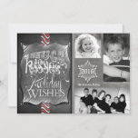 5x7 Christmas XMAS Chalk Board Teacher PHOTO Card<br><div class="desc">This 5x7 Sized Chic and Trendy Christmas Greeting Card is both trendy and chic. It's printed on smooth, vibrant, matte 110lb cover weight paper. Contains 50% recycled content. These come with standard white envelopes. We have an entire line devoted to this design here at zazzle store under the * Design...</div>