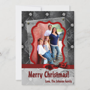 5x7 Christmas XMAS Diamond Pintuck PHOTO Card