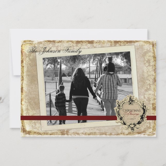 5x7 Christmas XMAS Happy Holiday PHOTO Card (Front)