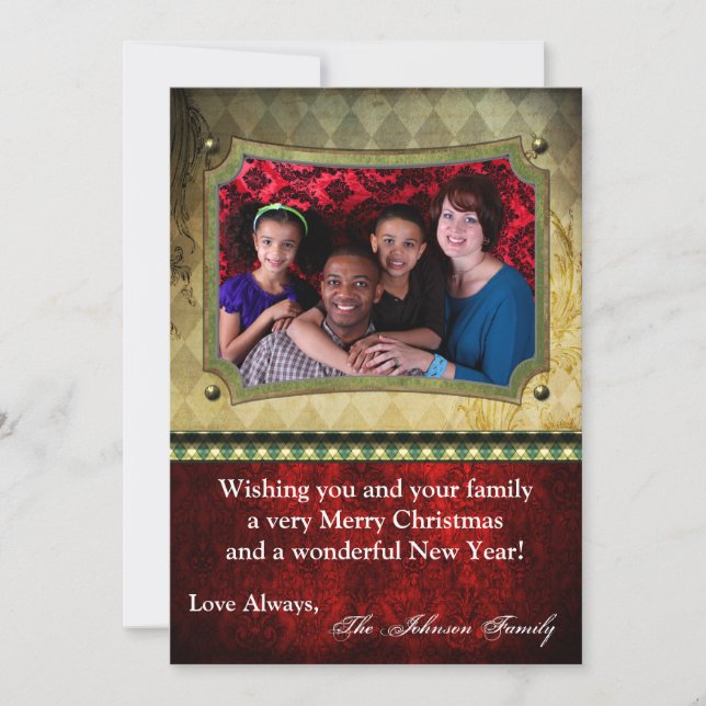 5x7 Christmas XMAS Happy Holiday PHOTO Card (Front)