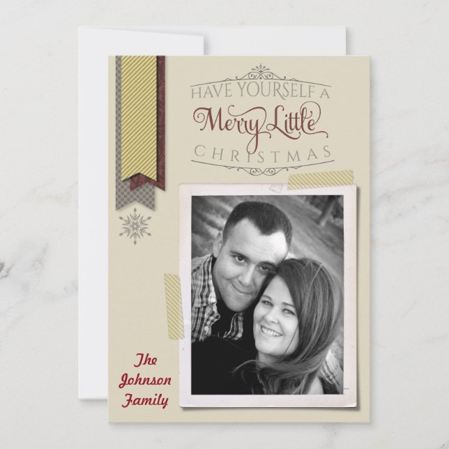 5x7 Christmas XMAS Happy Holiday PHOTO Card (Front)