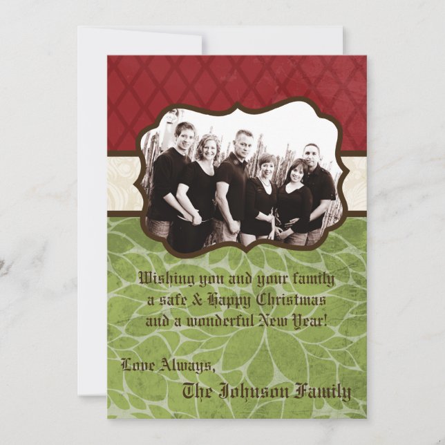 5x7 Christmas XMAS Happy Holiday PHOTO Card (Front)