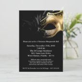 5x7 Christmas XMAS Masquerade Ball Mask Invitation | Zazzle