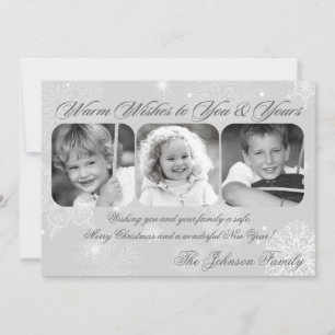 5x7 Christmas XMAS Snow Flakes Winter PHOTO Card