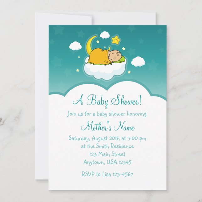 5x7 Cloud Baby Gender Neutral Baby Shower Invites (Front)