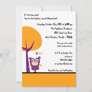 5x7 Costume Party Halloween Party Invitation