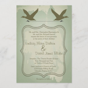 5x7 Country Duck Hunting Rustic Wedding Invitation