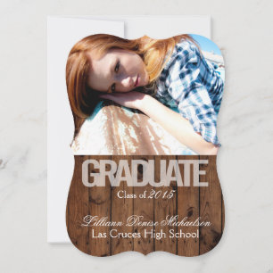 5x7 Country Rustic Barn Wood Senior Announcement