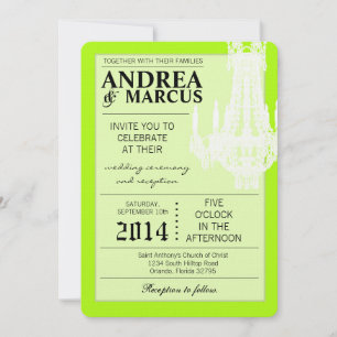 5x7 Crystal Chandelier Glitz Wedding Invitation