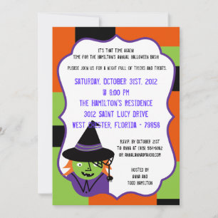 5x7 Cute Creatures Halloween Party Invitation
