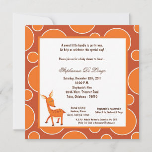 5x7 Deer Pok-a-Dot Baby Shower Invitation