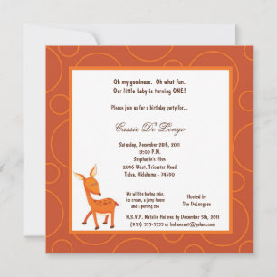 5x7 Deer Pok-a-Dot Birthday Party Invite