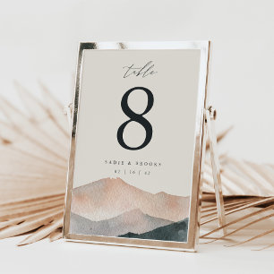5x7" Desert Mountain Sunset Table Number Card