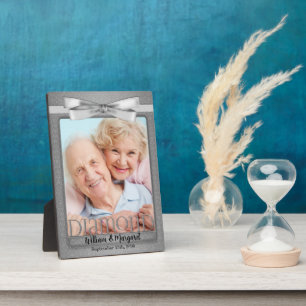 5x7 Diamond 60th Wedding Anniversary Photo Plaque