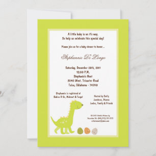 5x7 Dinosaur Baby Shower Invitation