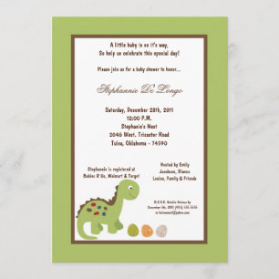 5x7 Dinosaur Baby Shower Invitation
