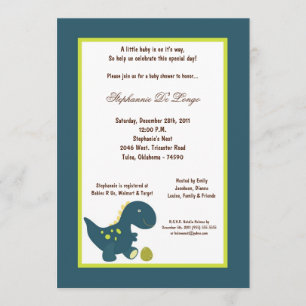5x7 Dinosaur Baby Shower Invitation