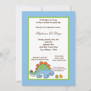 5x7 Dinosaur Baby Shower Invitation