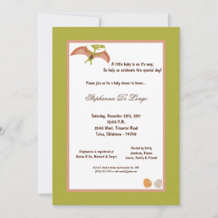 5x7 Dinosaur Baby Shower Invitation