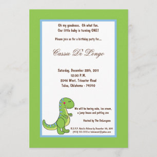 5x7 Dinosaur Birthday Party Invite