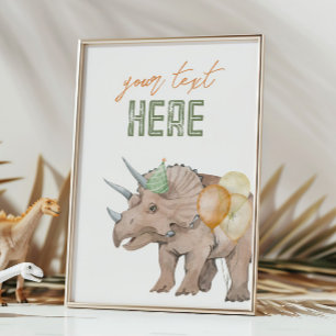 5x7 Dinosaur Editable Sign Card