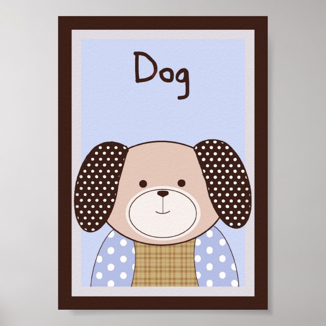 5x7 "Dog" Graham Crackers Baby Bedding Wall Art (Front)