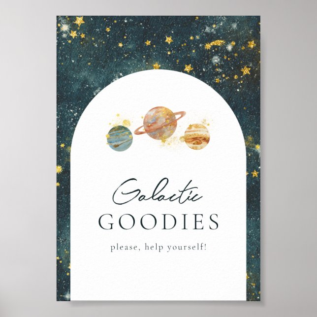 5x7 Editable Space Party Sign (Front)