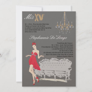 5x7 Elegant Party Quinceanera Birthday Invitation