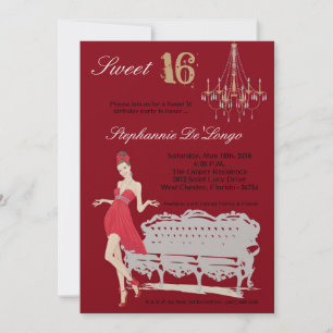 5x7 Elegant Party Sweet 16 Birthday Invitation