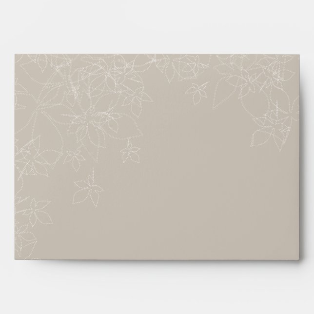 5x7 Envelope Autumn Floral Fall Grey Gunmetal (Front)