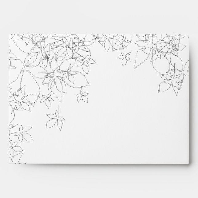 5x7 Envelope Autumn Floral Fall Grey Gunmetal (Front)