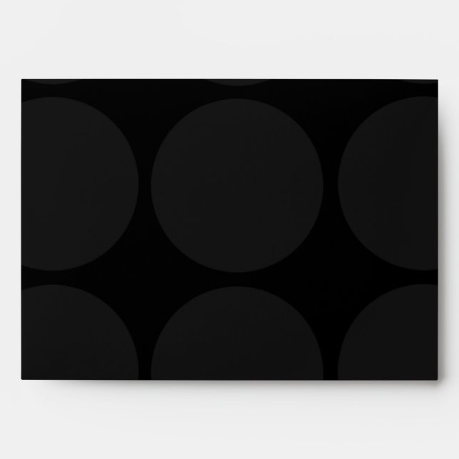 5x7 Envelope Black Polka Dot Outside Red Inside (Front)