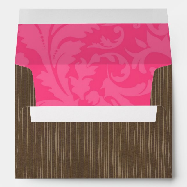5x7 Envelope Brown Stripe Outside Pink Dama Inside (Back (Bottom))