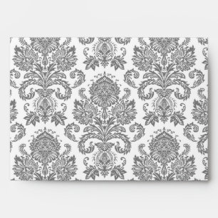 5x7 Envelope Grey Grey Damask Outside Yello Inside