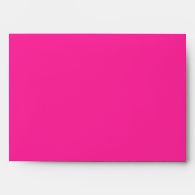 5x7 Envelope Hot Pink Damask Outside Black Inside (Front)