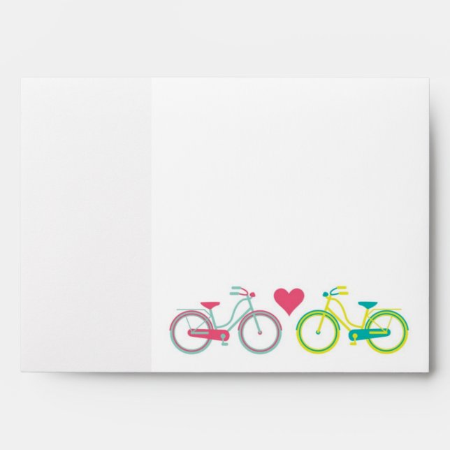 5x7 Envelope Love Bikes Outside Teal Inside (Front)