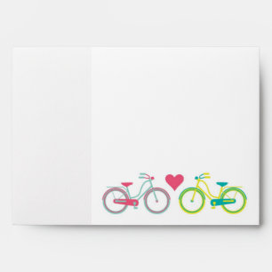 5x7 Envelope Love Bikes Outside Teal Inside